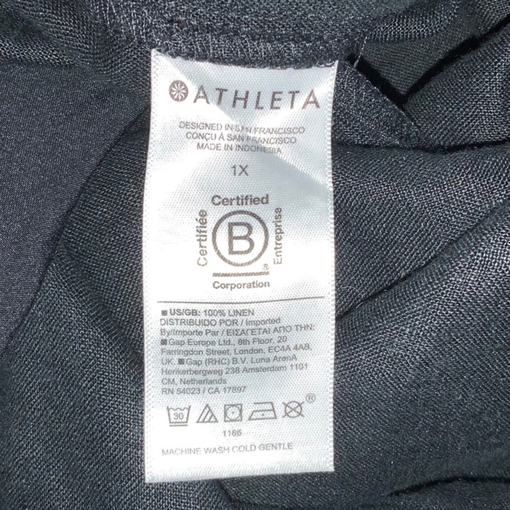 603 Athleta Retreat Linen Wide Leg Black Capri Pants with Pockets - Picture 11 of 16